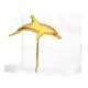 Cardholder dolphin bronze on acrylic base 7x8x4.5cm