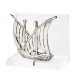 Cardholder Two Masted Latini ship silver plated brass on acrylic base 9x8x4.5 cm
