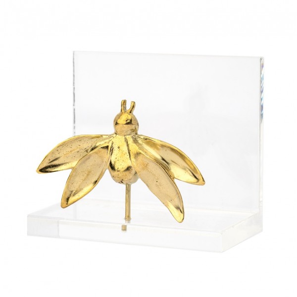 Cardholder bee on acrylic base 7.5x8x4.5cm