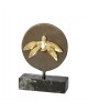 Bee goldplated 24K brass & patina on black marble base 11x7x3cm