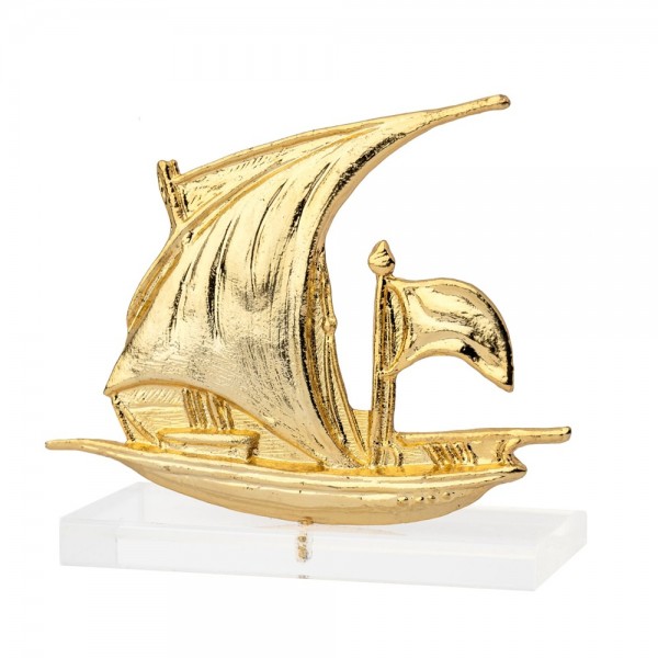 Sailboat ship - Latini , bronze on acrylic base 9x8x2.5 cm