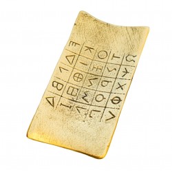 Greek Alphabetic Script bronze on marble base 13.8x6.5cm