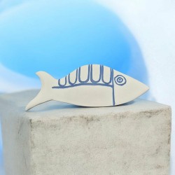 Πιατέλα με ψάρι χεροποίητη κεραμική 28x5.5cm