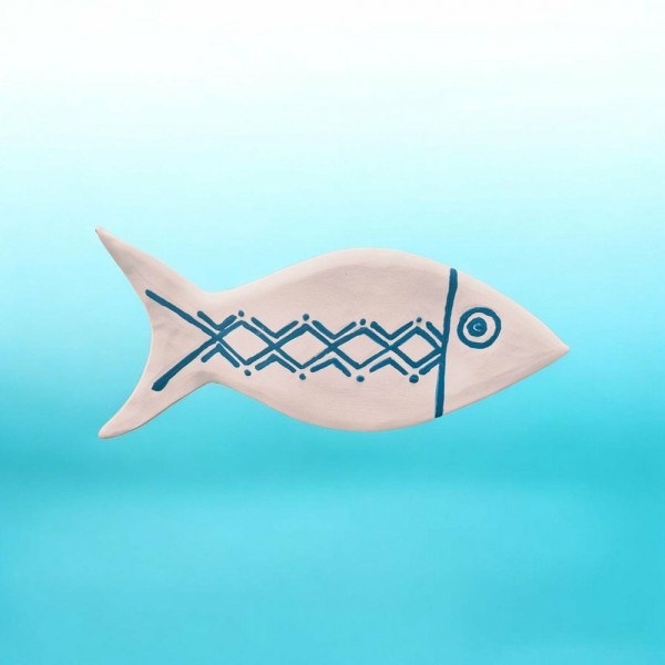 Platter fish handmade  handpanted ceramic 28x5.5cm