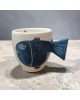 Mug handmade handpainted clay 7,3cm