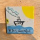 Coaster handpainted clay 10x10cm