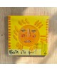 Coaster handpainted clay 10x10cm