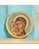 Εικόνα Παναγιά & Χριστός αυγοτέμπερα σε παλαιό ξύλο 12x2cm