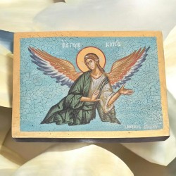 Icon Angel of the Lord egg tempera on wood 19.5x26.5x3.5 cm