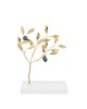 Handmade brass olive tree on clear acrylic base 18x15x7cm