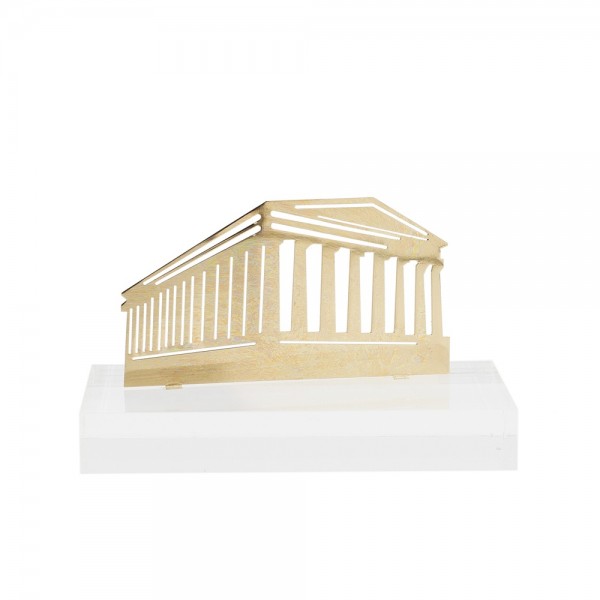 The Parthenon Handcrafted brass creation on clear acrylic base 6x10x5cm