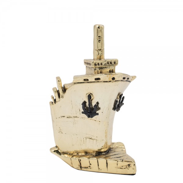 Cardholder ship bronze on acrylic base 9x8x4.5 cm
