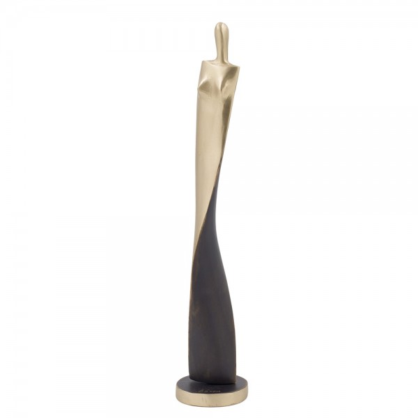Brass female figure sculpture, 36x7cm