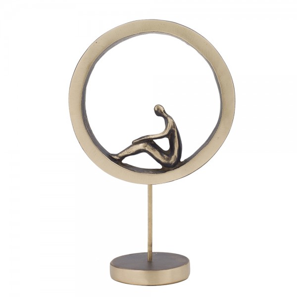 Brass female figure sculpture, 36x7cm