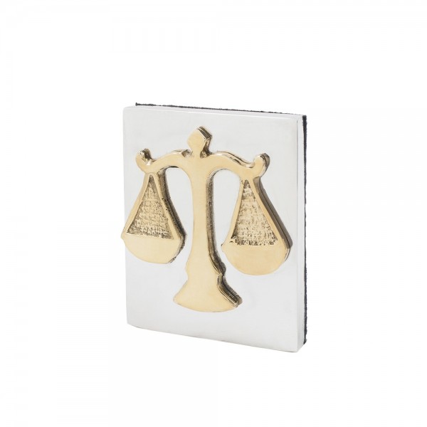 Brass & aluminium Paperweight featuring the Symbol of Law 8.5x7cm