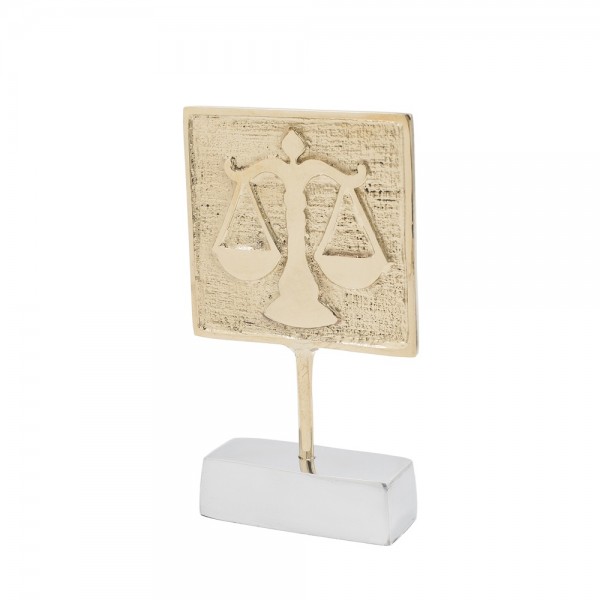 Brass featuring the Symbol of Law , aluminium base 15x8.5cm