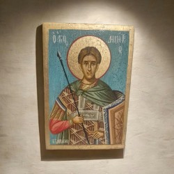 Εικόνα Άγιος Δημήτριος αυγοτέμπερα σε ξύλο 17x12cm