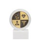 Medical symbols in solid aluminum & brass on  marble base 23x6x6 cm