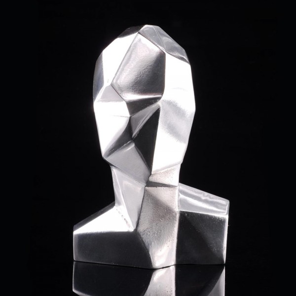 "Multifaceted Personality" sculpture in solid aluminum.  14x9x5cm