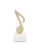Brass music note with a matte finish on a marble base 18x6x6cm