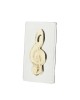 Handcrafted treble clef made of brass embedded in an aluminum base 11x6cm